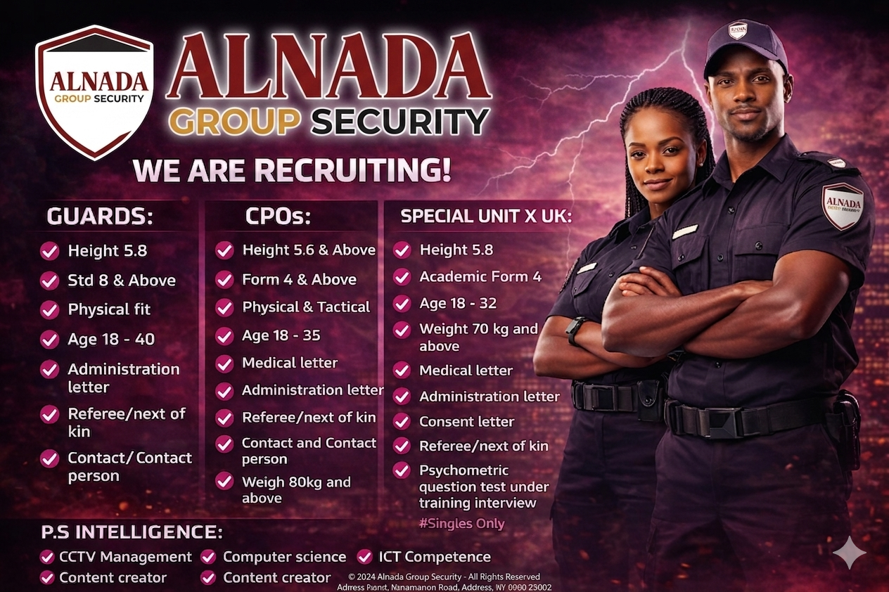 We Are Recruiting – Alnada Security